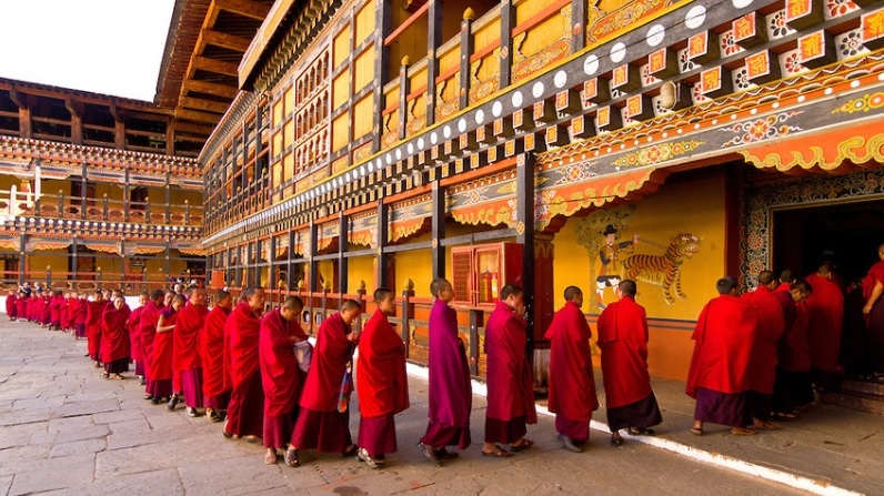 Monks-in-Bhutan